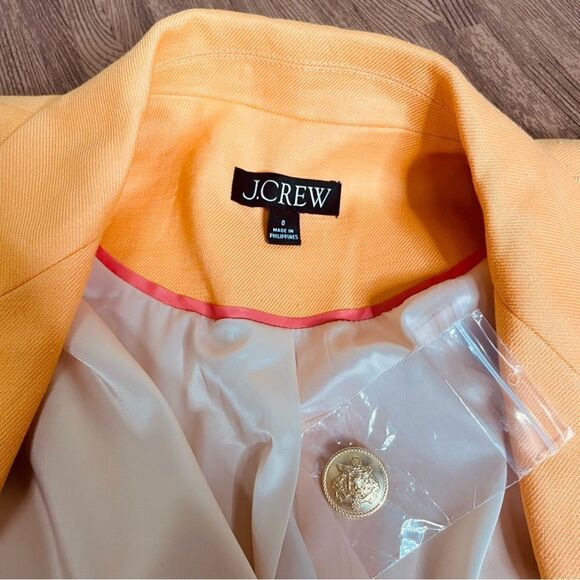 J.Crew Helena orange blazer in stretch linen blend Size 0 - Picture 4 of 10